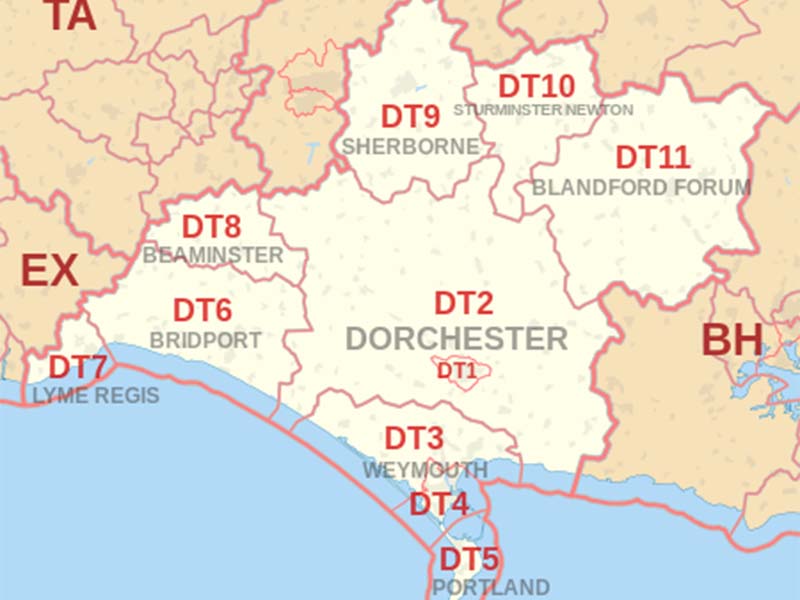 DT locations on a map